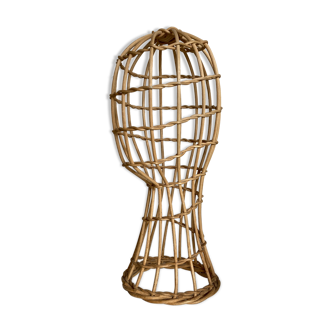 Rattan mannequin head 1960