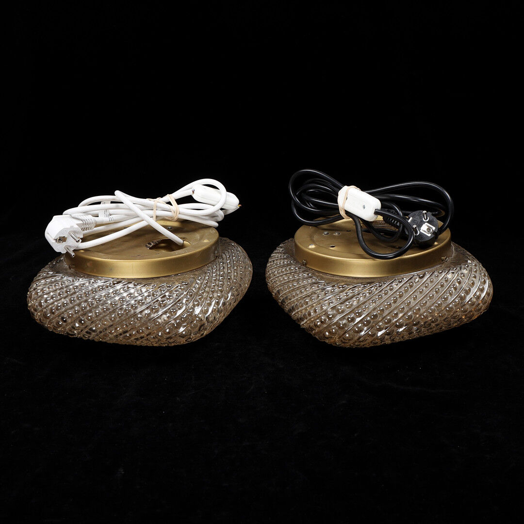 Pair of blown glass wall lamps, 1960/70