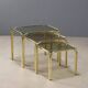 Tables basses vintage en laiton et verre, design, Italie, années 1980