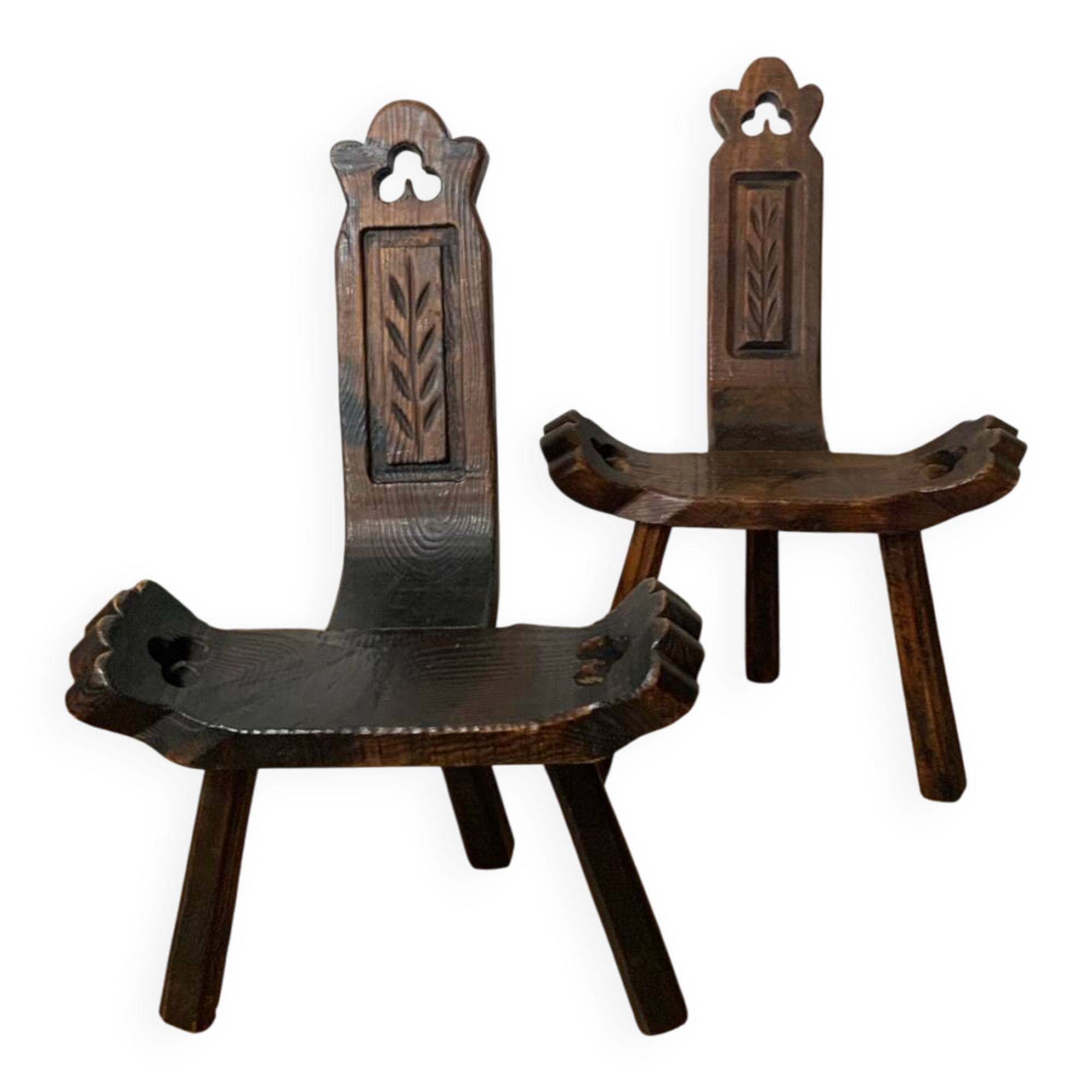 Brutalist pair of chairs