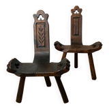 Brutalist pair of chairs