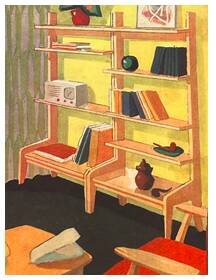 Art Deco shelf in the style of René-Jean Caillette