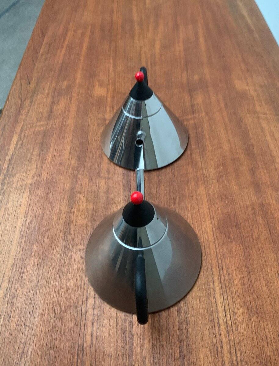 Postmodern Japanese kettle in stainless steel, set of 2