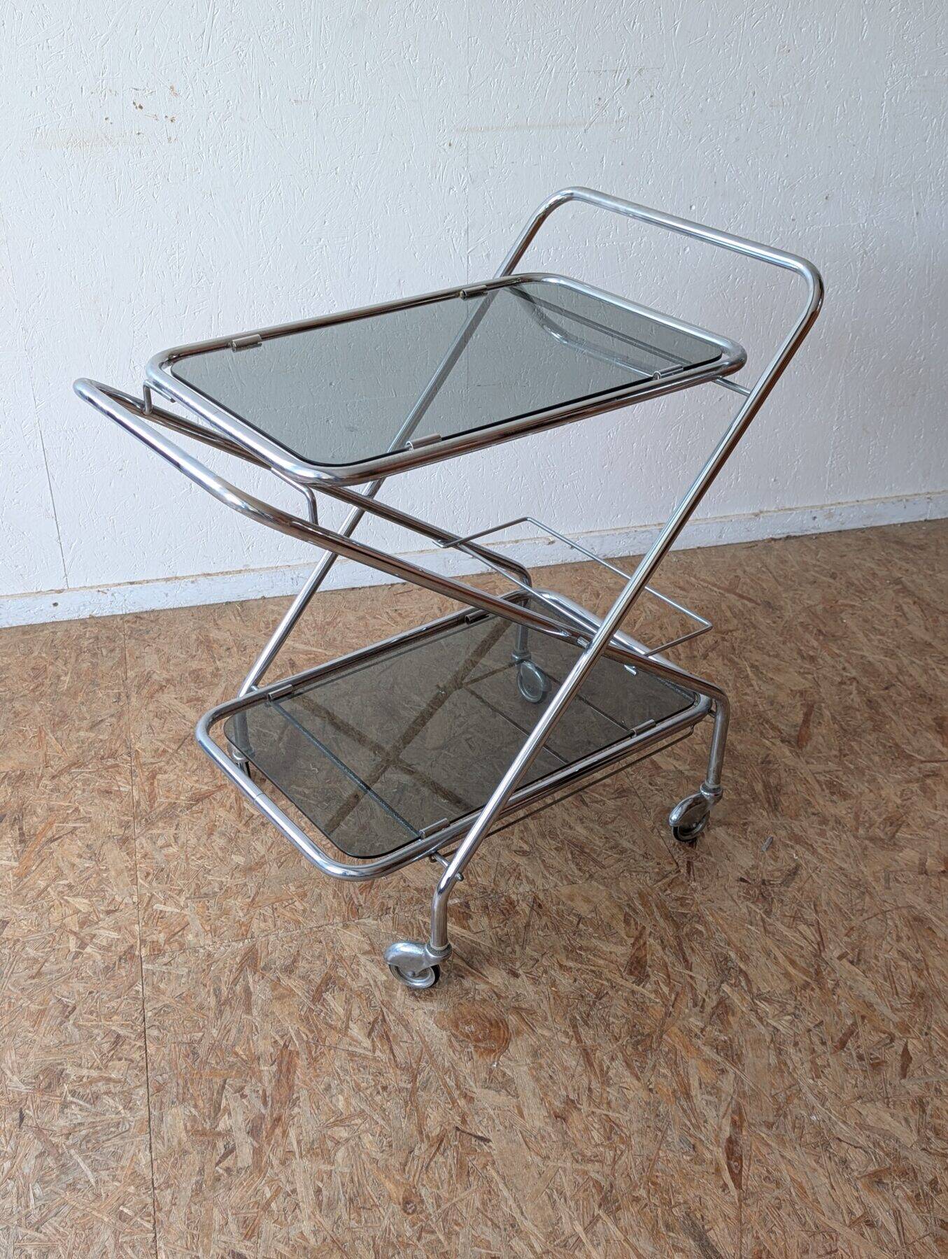 Desserte / bar roulant et pliant années 70