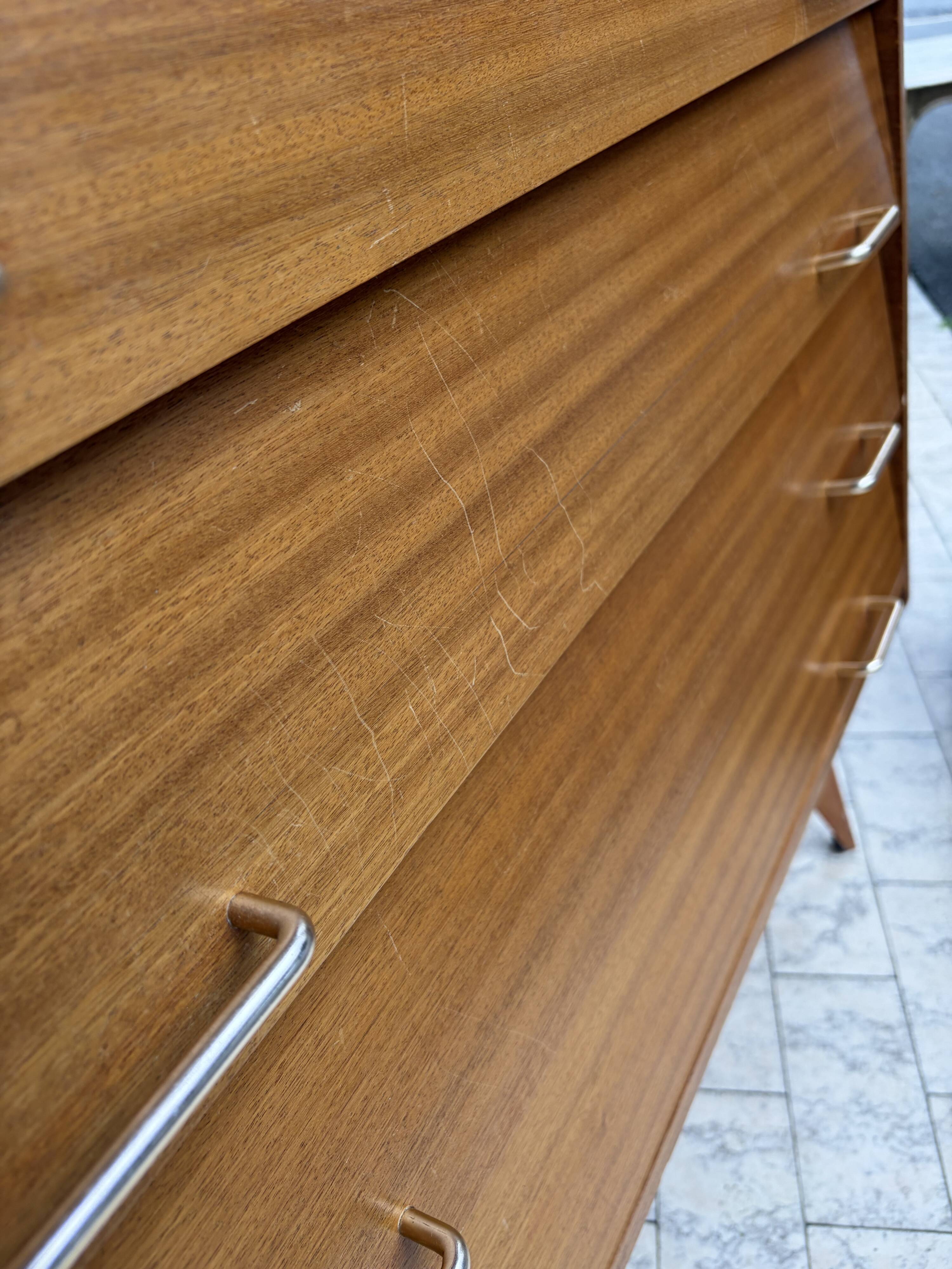 Vintage chest of drawers 1960s | scandinavian design | compass legs | 4 drawers