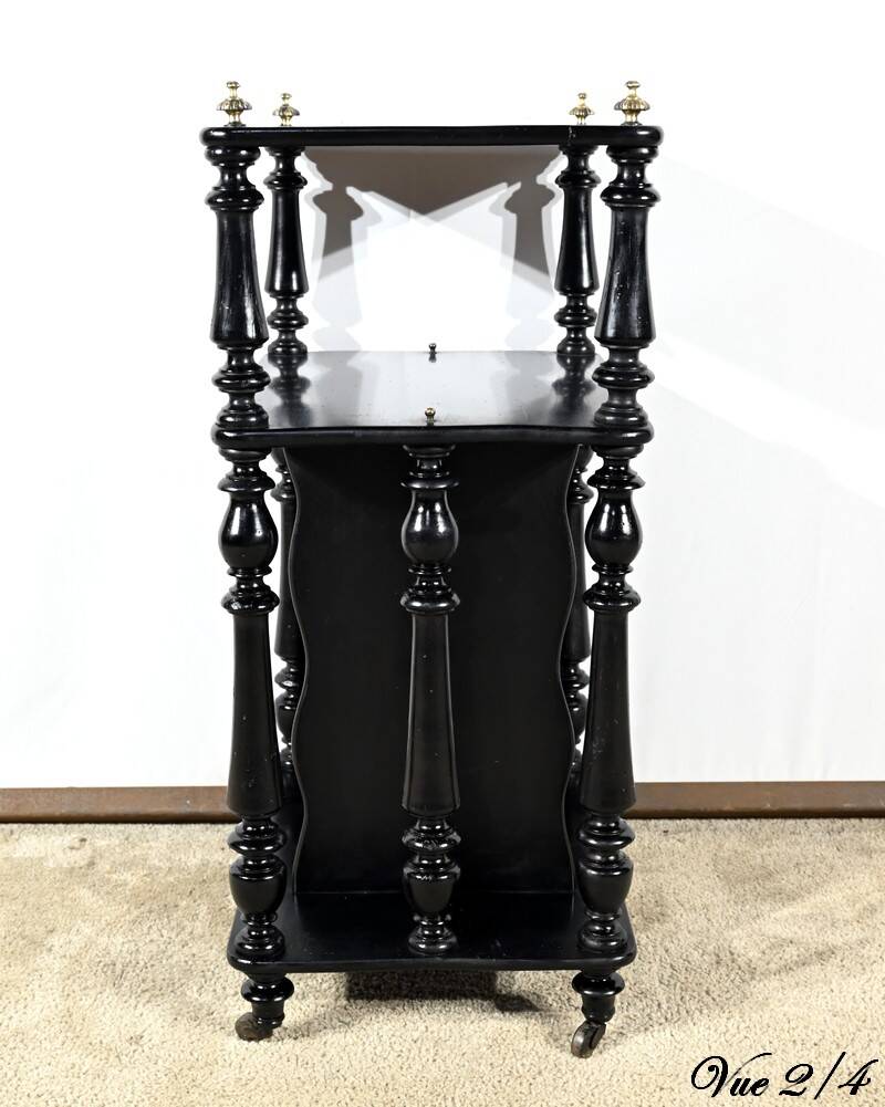 Small music cabinet in blackened pear wood, Napoleon III style – 1900