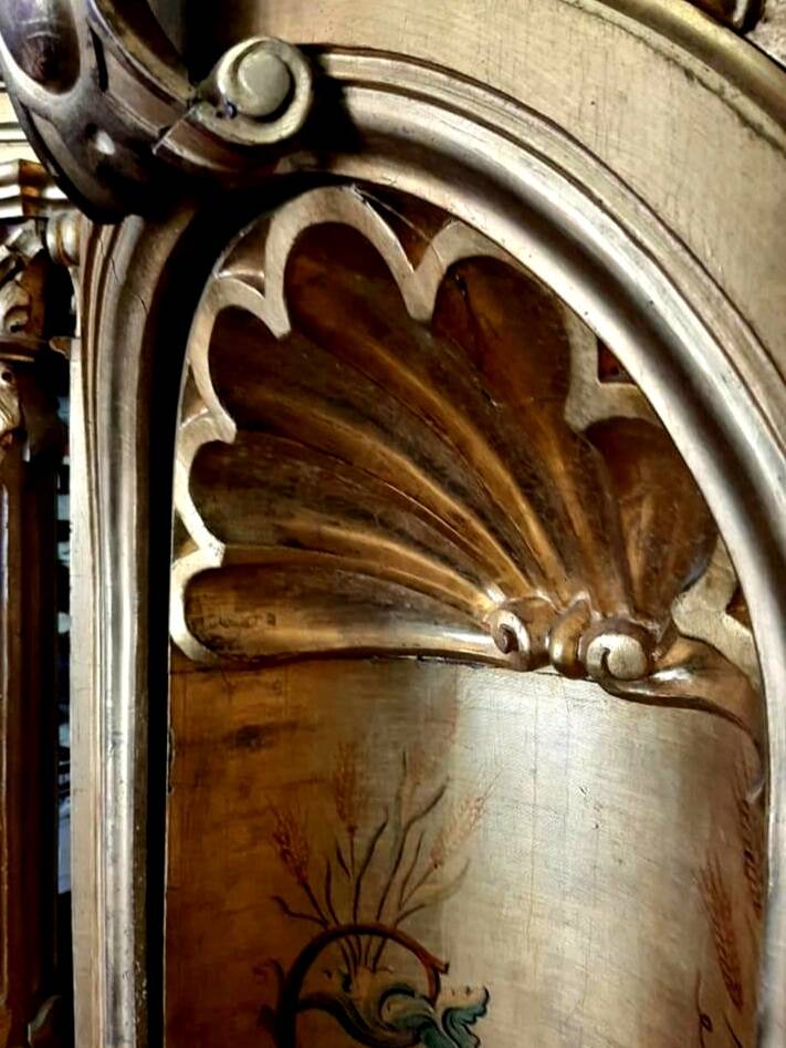 Superb early 19th century church tabernacle in gilded stuccoed wood