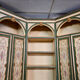 Louis XV Venetian corner bookcase in gilded and lacquered wood circa 1900