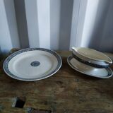 Dish and sausage Porcelain Manon Longchamp Lot of 2 Brocanteespritdantan