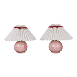 Pair of lamps and pleated lampshades