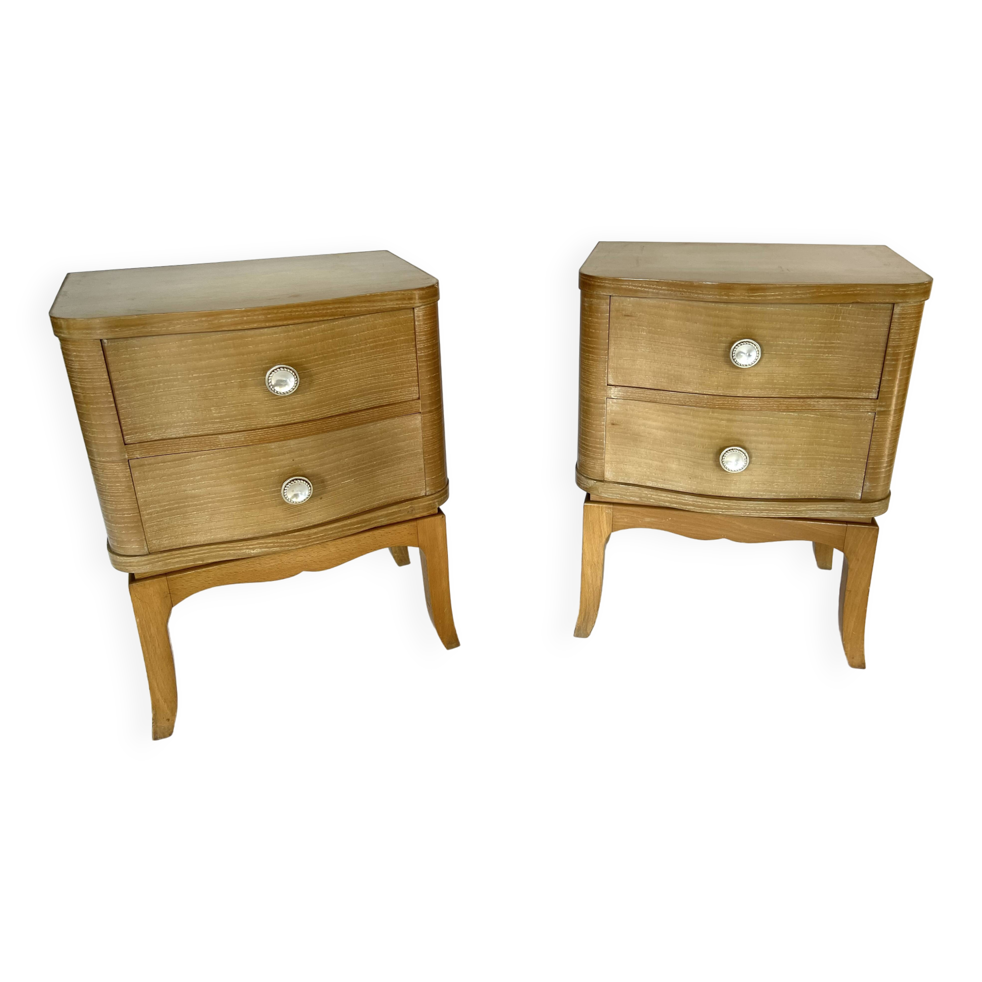Pair of vintage nightstands or bedside tables from the 50s