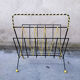 Magazine rack black and yellow lanyards