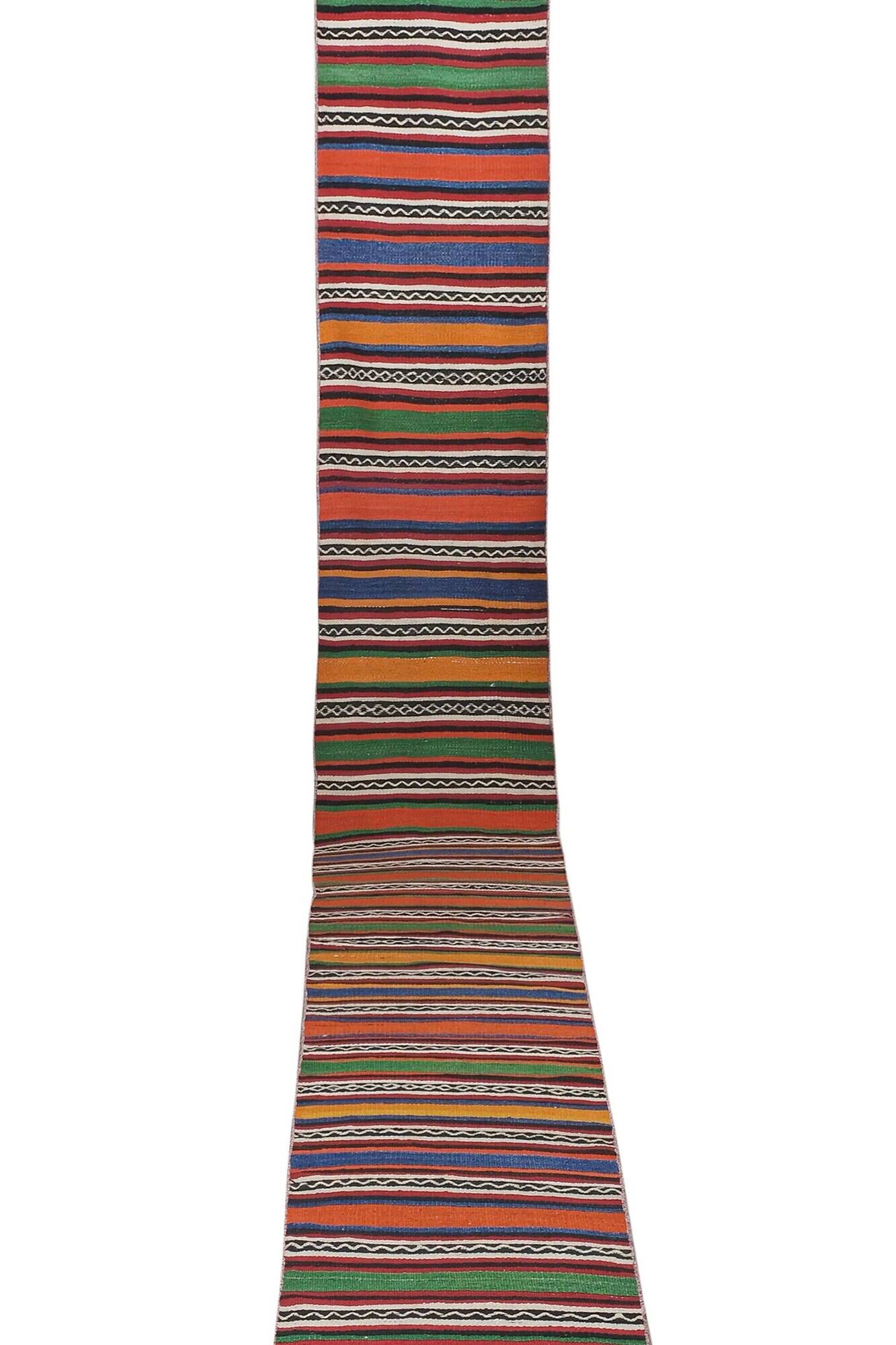 Vintage Turkish hallway rug 63x647 cm