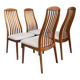 Set of 4 Kai Kristiansen dining chairs 1960s  in White Boucle