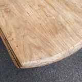 Renovated 18th century solid wood extendable round dining table with shutters