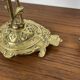Pair of antique heron candlesticks in gilded brass – Orientalist Art Deco style