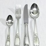 49-piece cutlery set in Louis XV silver-plated metal