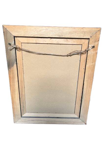 Mirror with painted wooden frame