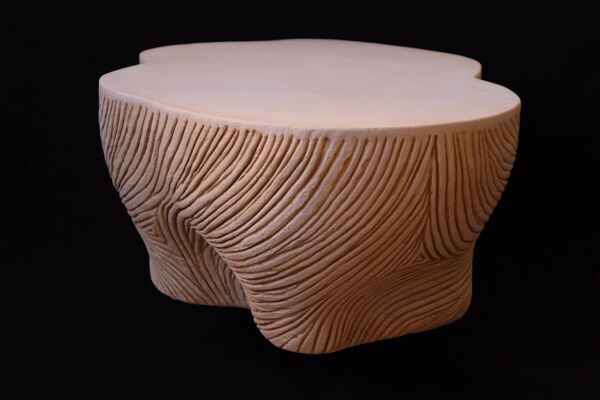 Spirale, table basse design effet pierre, création unique fait main