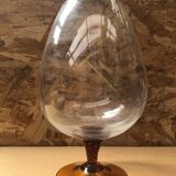 Ancien vase sur pied empoli verre pied orange vintage