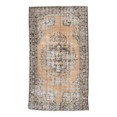 Tapis vintage orange et marron des années 59 122x216 cm