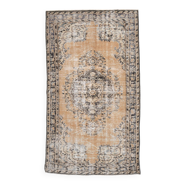 59s Orange & Brown Vintage Rug 122x216Cm