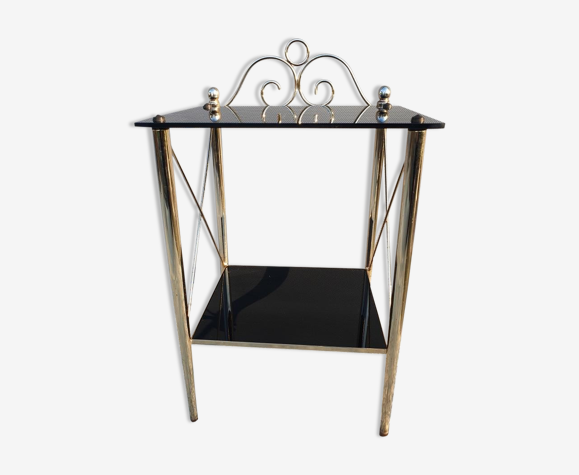 Desserte or et opaline noire vintage 70