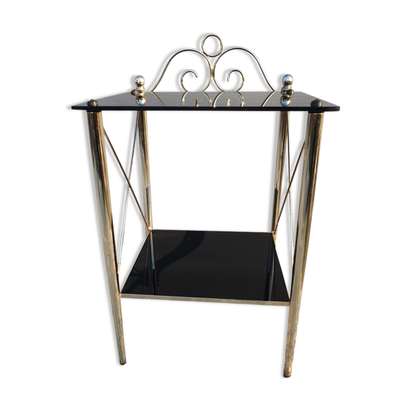 Desserte or et opaline noire vintage 70