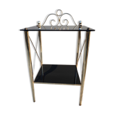 Vintage 70s gold and black opaline serving trolley