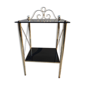 Desserte or et opaline noire vintage 70