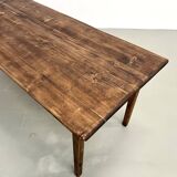 Large solid pine farmhouse table with spindle legs