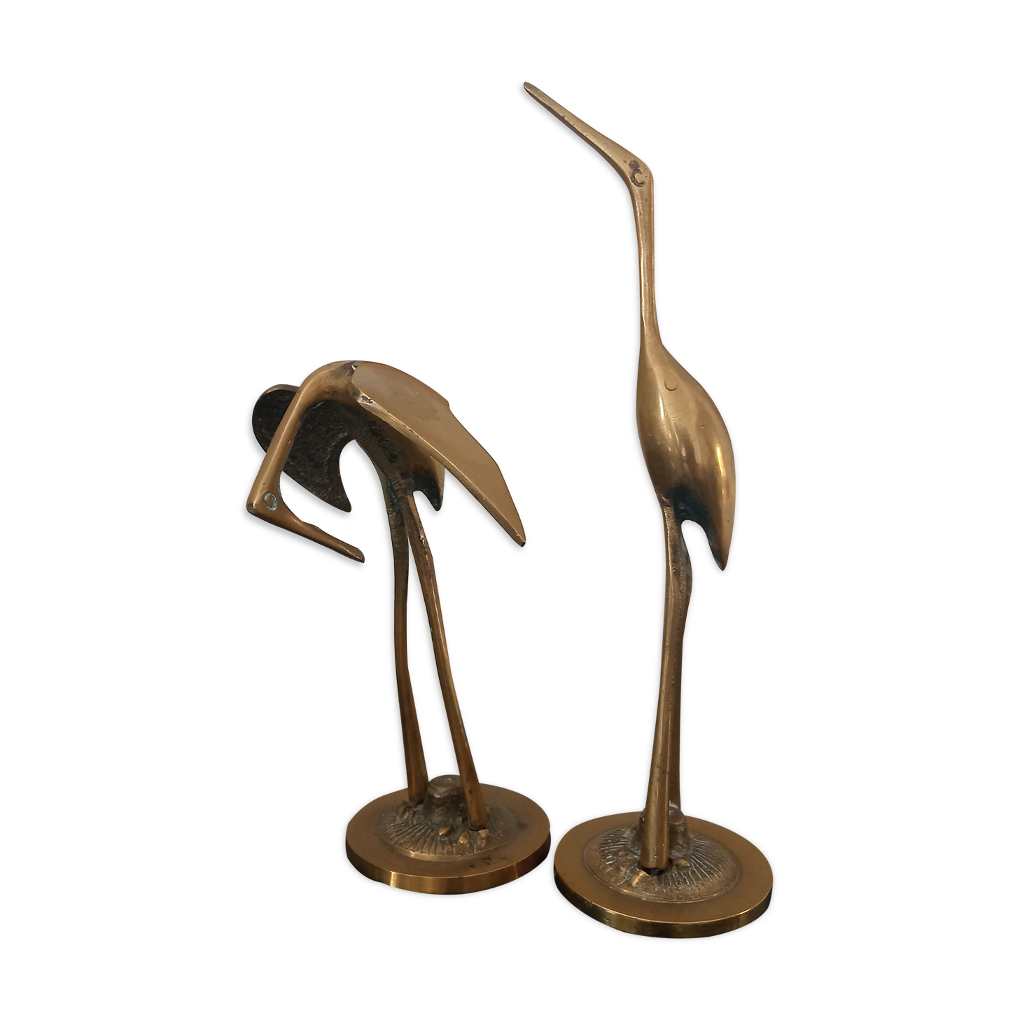 Golden brass herons