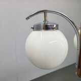 Art Deco Chandelier, Chrome, Walnut & Glass, 1930s