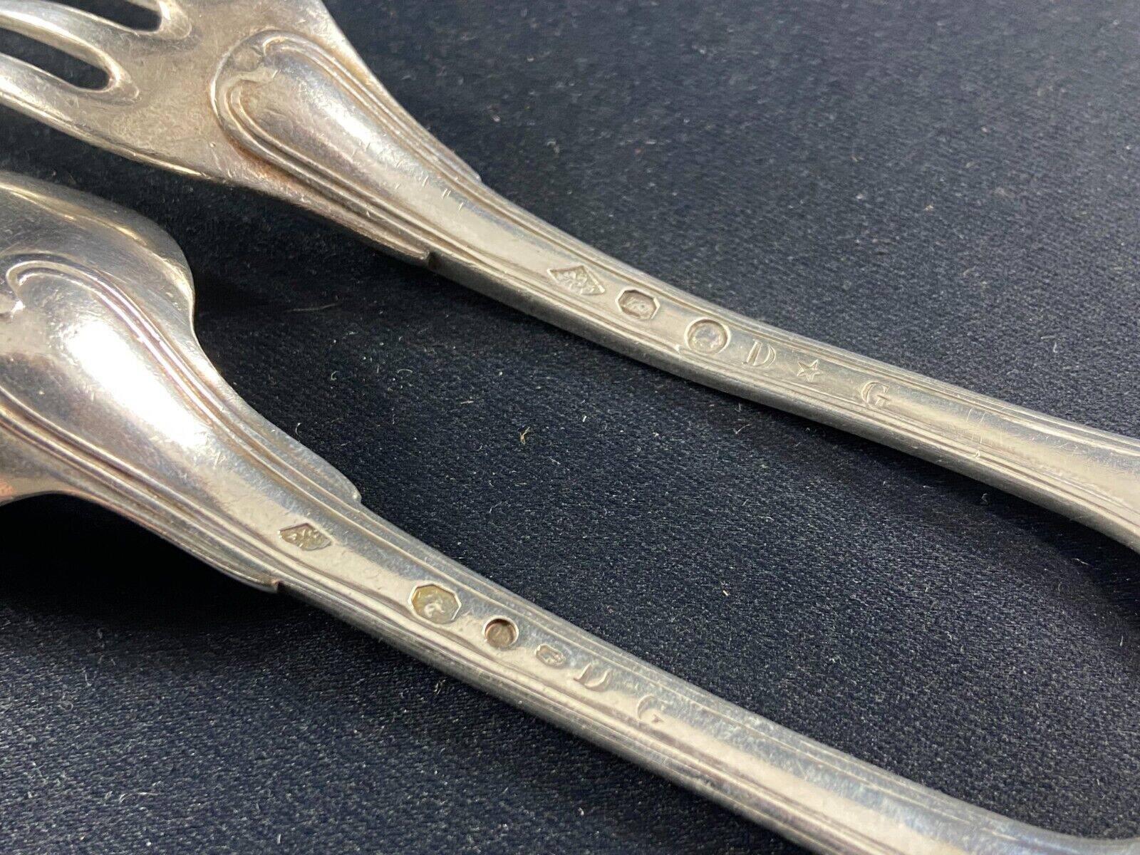 Cutlery fork large spoon fillet Louis XV silver rooster hallmarks 1798-1809