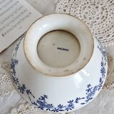 Vintage porcelain salad bowl Dresden - Blue and white floral pattern