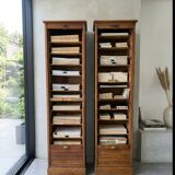 Pair of oak curtain file cabinets