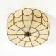Beautiful round Mid-Century Modern ceiling or wall lamp made of Capiz