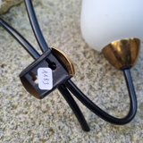 Pair of double brass, steel and opaline wall lamps, vintage, 50s