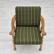1970s, Danish design, oak wood armchair in furniture wool, original condition.