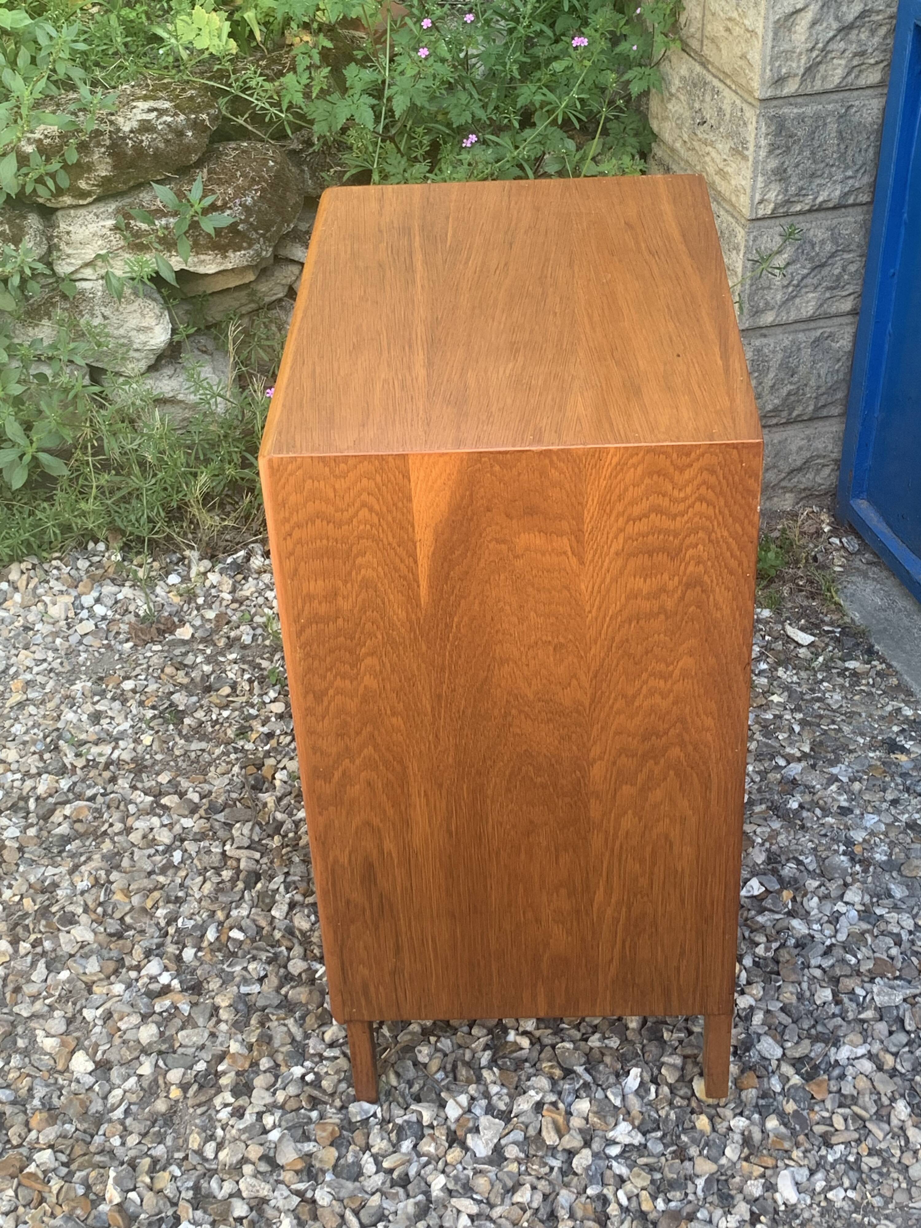 Vintage chest of drawers with oak compass legs, 1950s