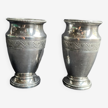 Rare paire de petits vases christofle