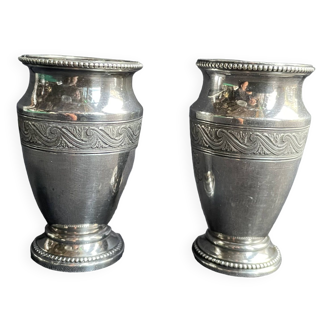 Rare paire de petits vases christofle