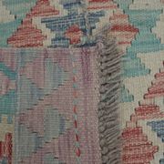 Tapis traditionnel oriental Kilim fait à la main laine beige géométrique Kilim- 60x89cm