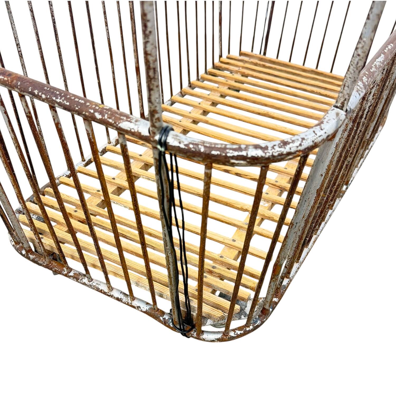 Vintage French Metal Bakery Cart long– Industrial Bread Trolley – Rolling L