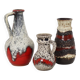 Set of 3 West German Fat Lava Pottery Vases