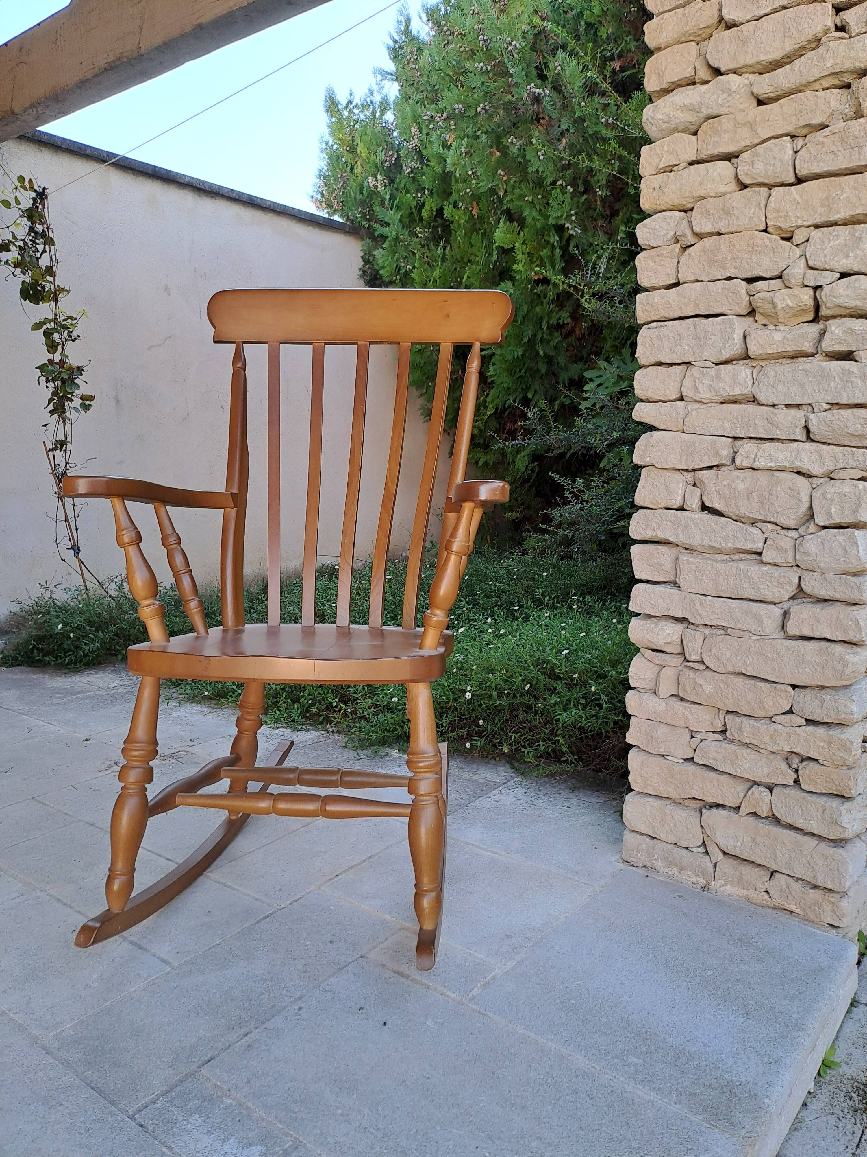Vintage solid wood rocking chair