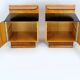 Tables de chevet Art Déco restaurées avec plateaux en verre noir, années 1950, lot de 2