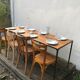 Vintage steel workshop table and oak top