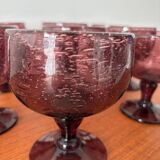 Vintage punch service – Hand-blown bubble glass, bowl or ladle