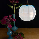 Vintage art deco globe pendant light in blue opaline